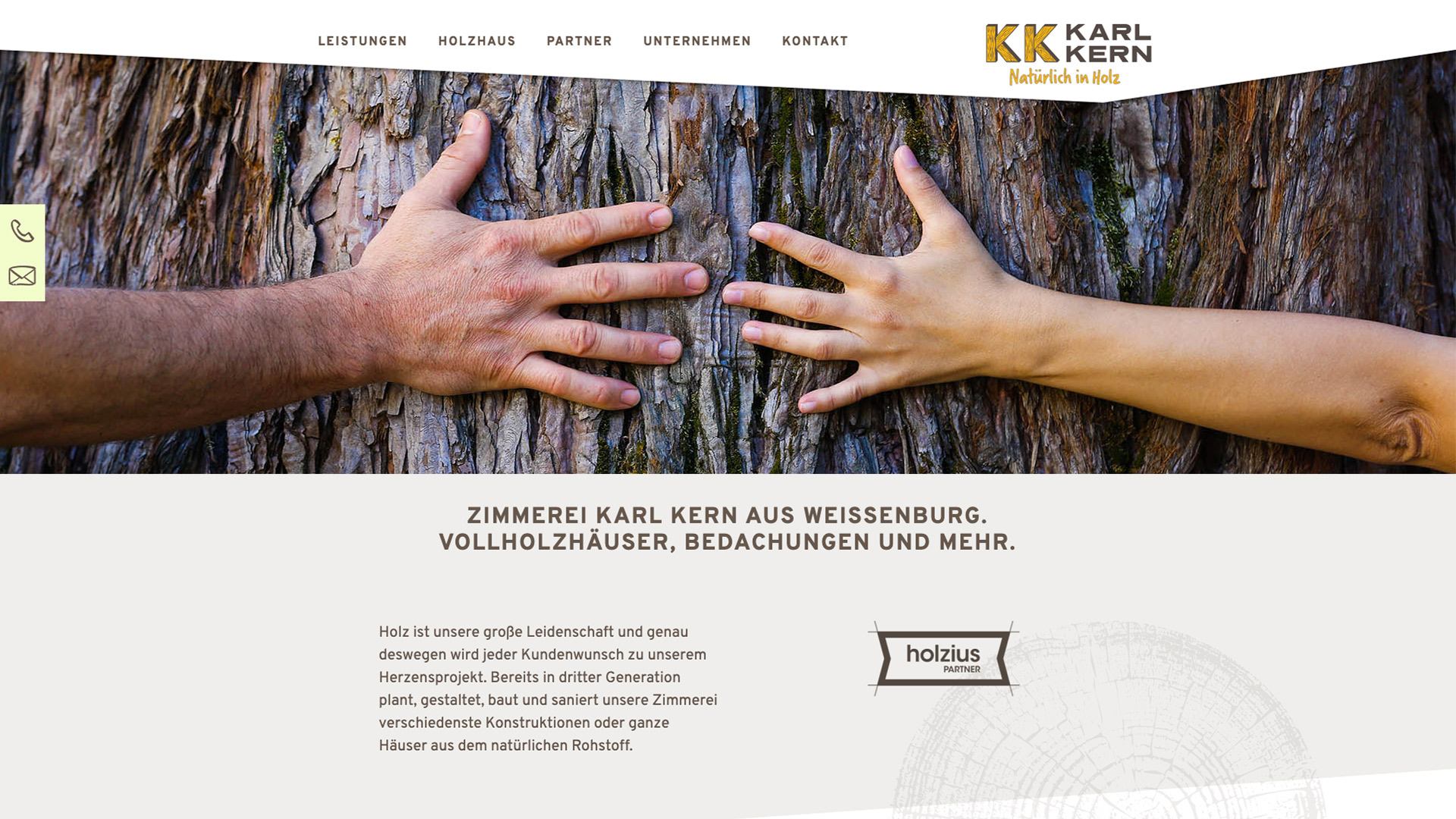 Website der Zimmerei Kern